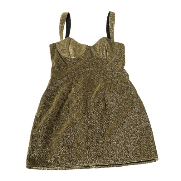 Boskemper Gold Glitter Mini Dress SZ S New Years Party Dress - Picture 10 of 11